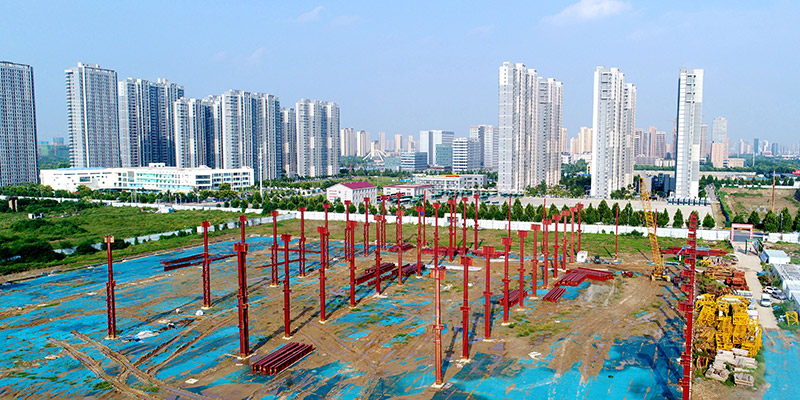 pg电子游戏试玩工业园钢结构厂房航拍图